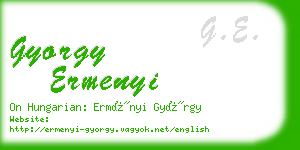 gyorgy ermenyi business card